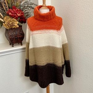 Turtleneck Poncho Sweater